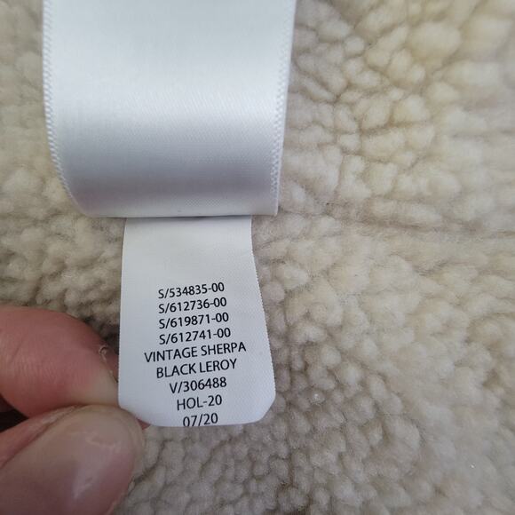 GAP Denim Trucker Jacket Mens/Unisex L Sherpa Lined Vtg Style Winter Coat Black - Picture 10 of 10